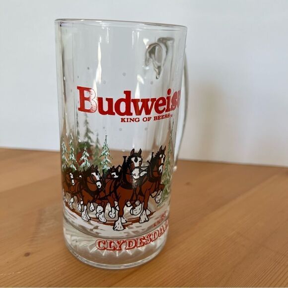 Budweiser Mug Holiday 1992 Anheuser Busch  12oz Glass - MINT Condition - Picture 3 of 8